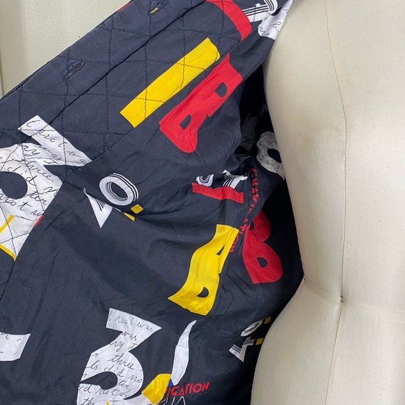 VINTAGE 100% SILK QUILTED PATTERNED NAUTICAL BUTTON UP JACKET WITH MATCHING SASH - Picture 13 of 17